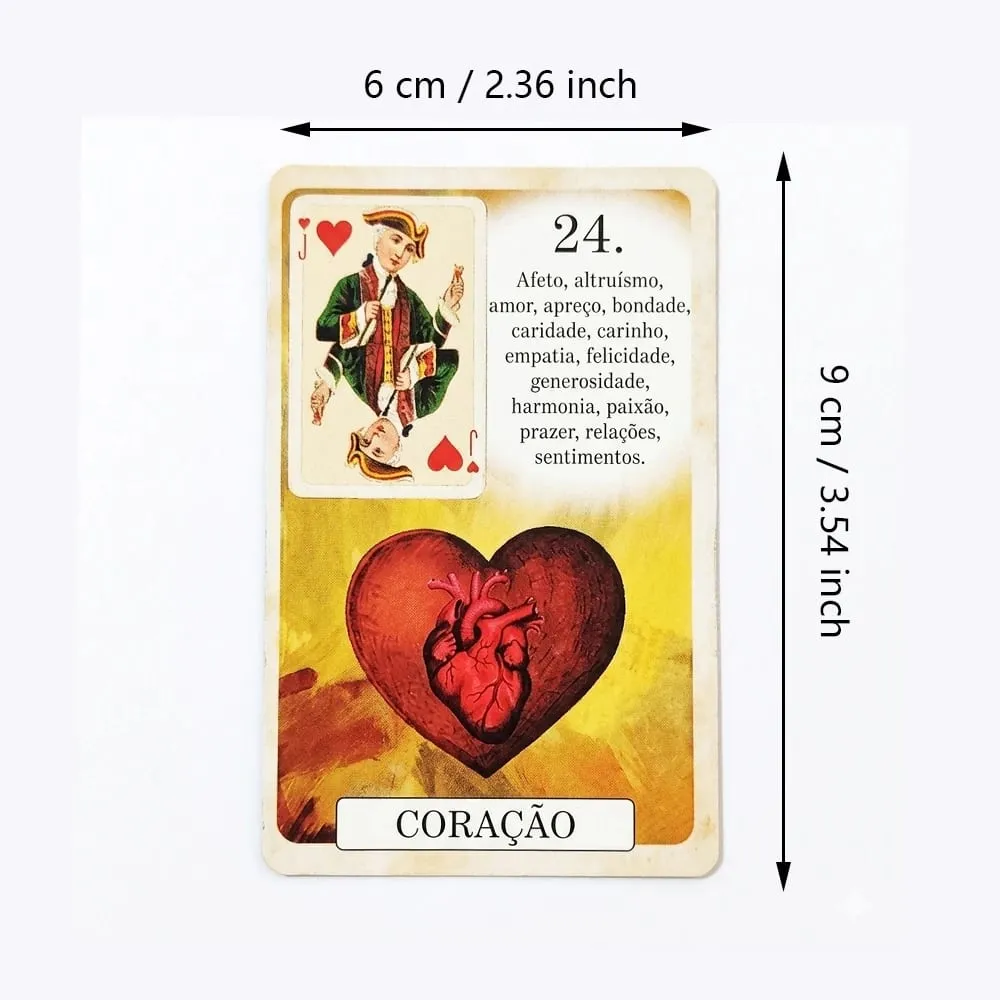 Double-embossed Cardstock 9*6cm Classique Lenormand Deck - 37 Vintage Style Divination Cards - Classic Portuguese Edition — image 2