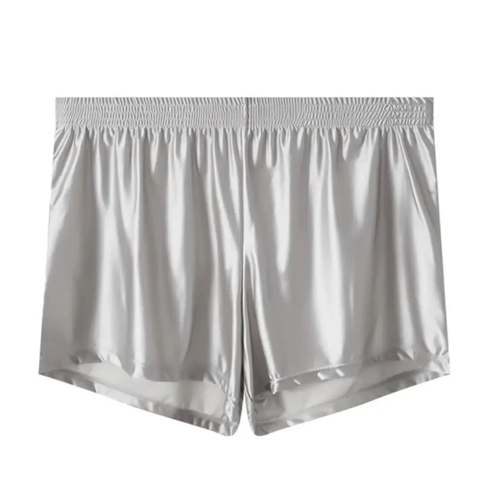 1 pz Uomini di Seta del Ghiaccio Liscia Solido Boxer Mutandine L-3XL di Grandi Dimensioni Allentato Degli Indumenti Da Notte Della Biancheria Intima Tronchi Senza Soluzione di Continuità Comodi Indumenti Da Notte — image 4
