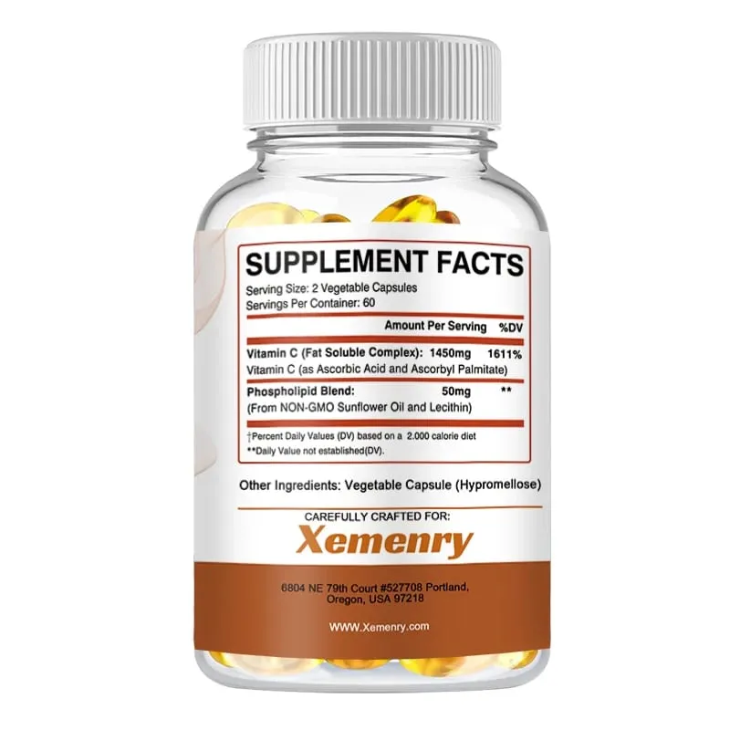 Liposomal Vitamin C Capsules - Powerful Antioxidant Promotes Collagen Production Skin Glow Supports Heart Immune Health — image 3