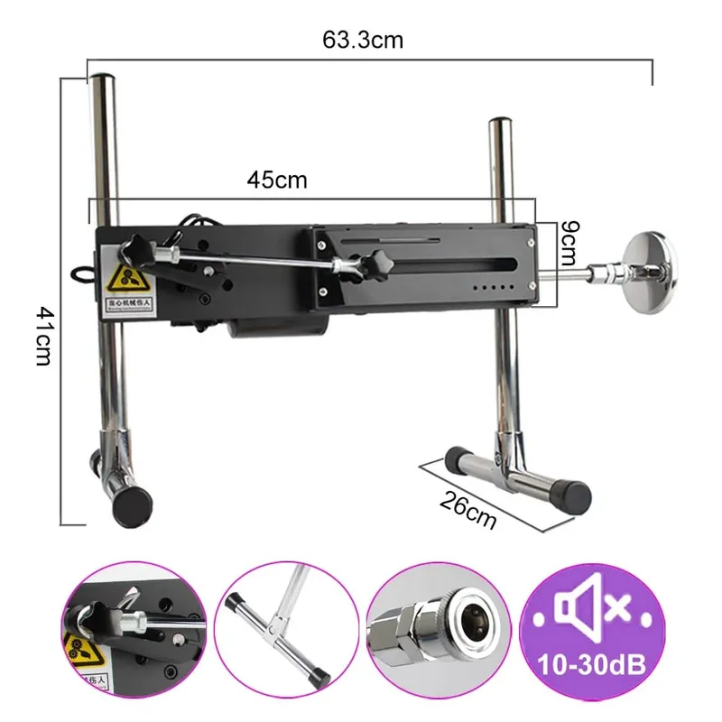 120W Sex Machine Strong Power Turbo Gear Onani Love Machine V-U-Lock Vibrator Sex Machine med Dildo — image 2
