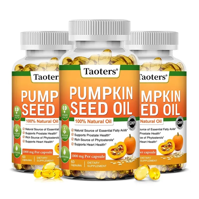 Pumpkin Seed Oil Capsules - Promotes Hair Growth Urinary Tract and Prostate Health Cardiovascular Support | Non-GMO