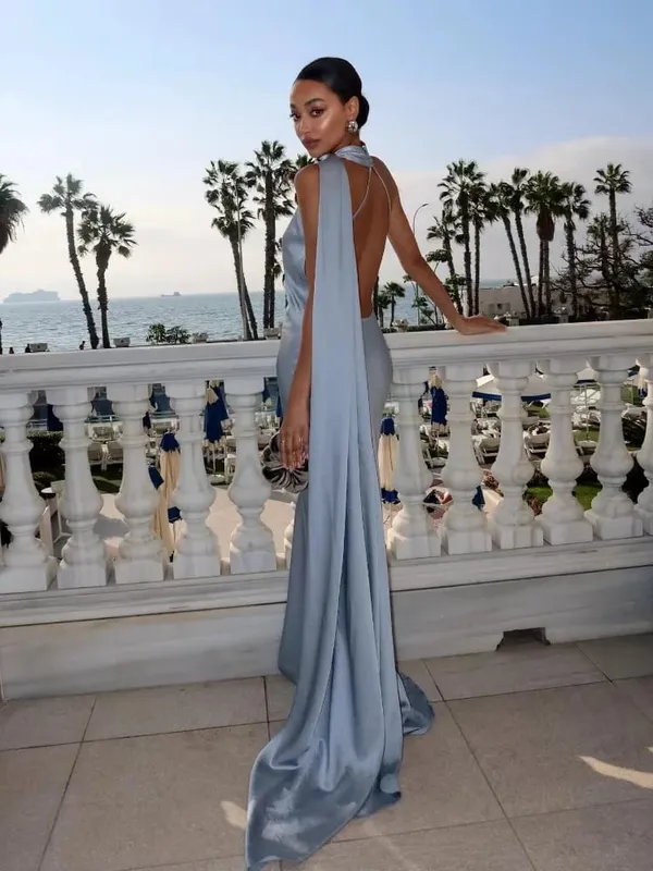 Backless Satin Long Sling Dress Women V Neck Sleeveless Slit Solid Sexy Party Dresses 2026 Summer Lady Vacation Evening Robes — image 22