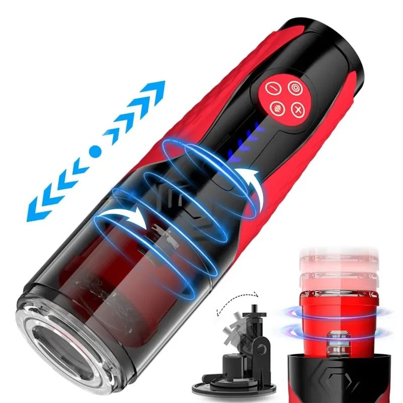 Thrusting Rotation Masturbator Cup for Men Penis Pump Blowjob Adult Sex Toy Stroker Piston Automatic Telescopic Male Mastubator