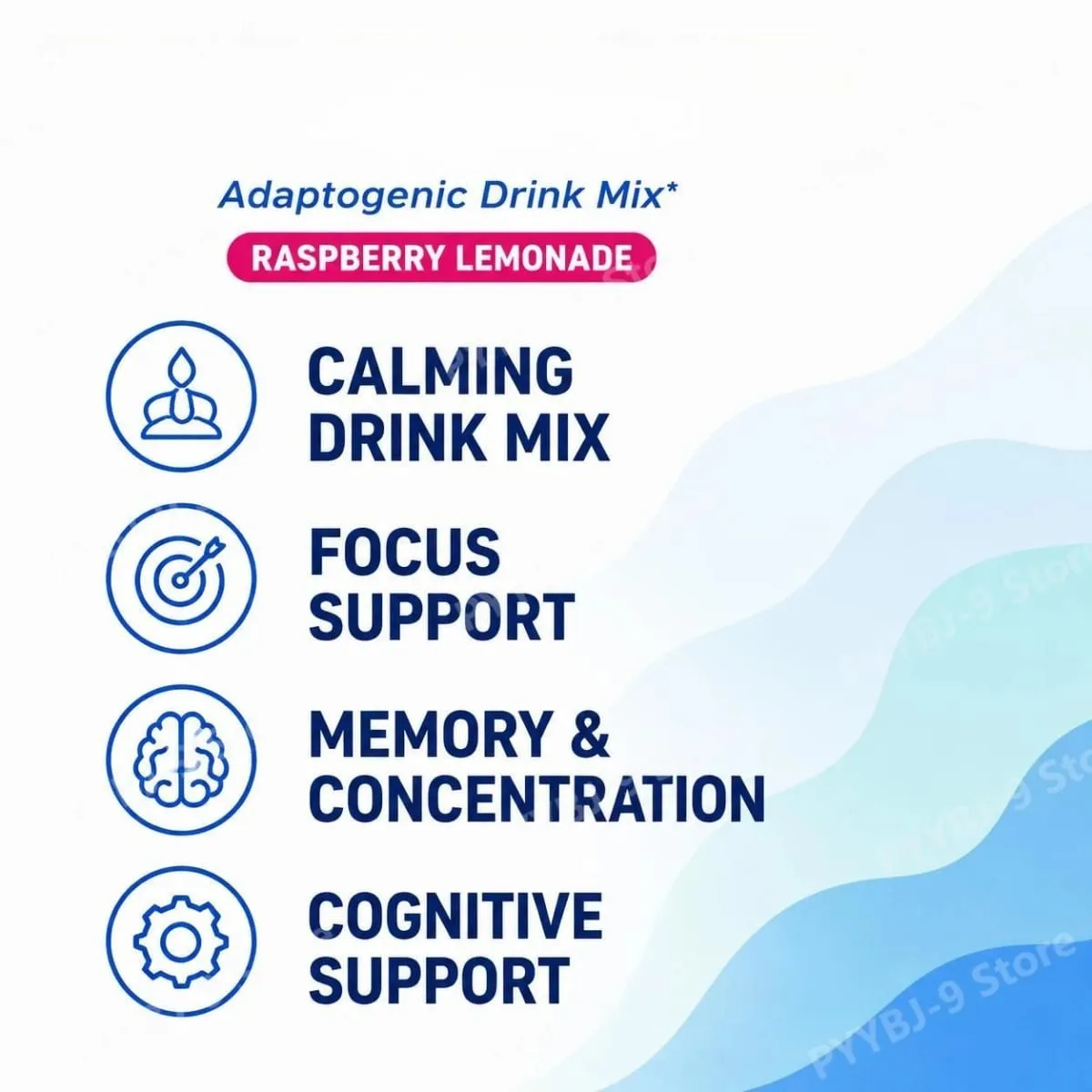 Calming Powder Drink Mix with L-Theanine Focus Memory Concentration & Cognitive Support Healthy Cortisol Balance 20 Packets — image 3