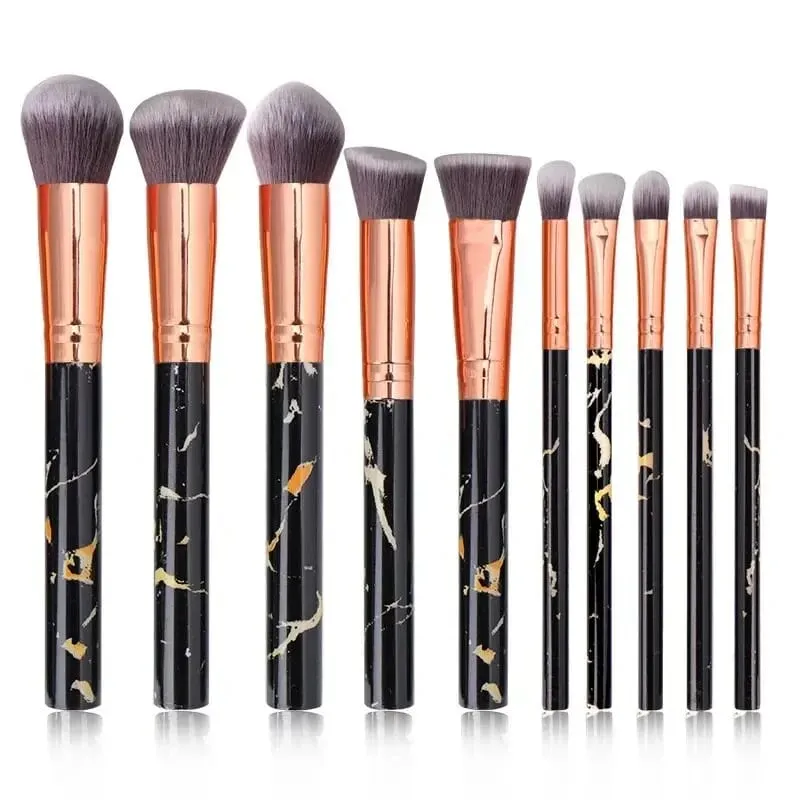 10/20Pc Marbling Handle Makeup Brushes Set Powder Foundation Eyeshadow Lip Blush Make Up Brush Set Professional Beauty Tools Kit — image 9
