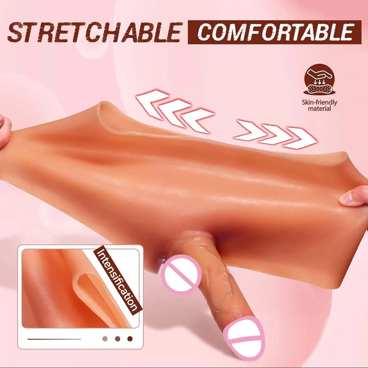 Cinta de arnês para calcinha com vibrador vestível, brinquedo sexual para mulheres adultas, silicone de alta elasticidade, pau grande, estimulador de clitóris, brinquedo lésbico — image 4