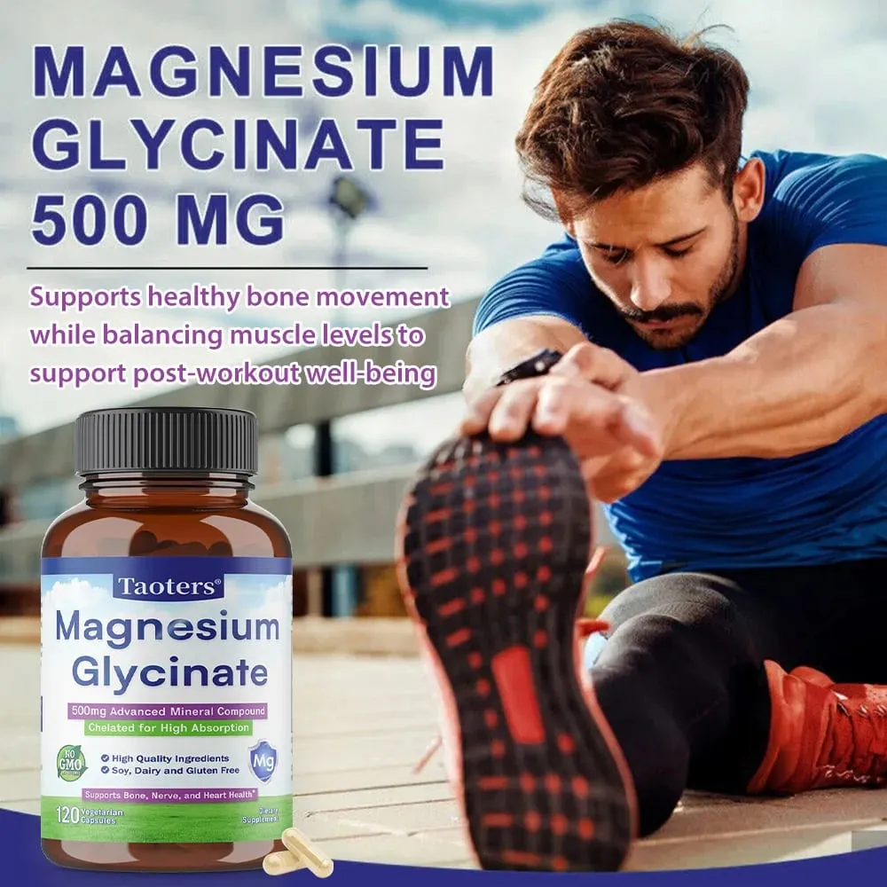Magnesium Glycinate Capsules 500 Mg of Mineral Chelate To Enhance Absorption and Support Bone Nerve and Heart Health — image 5