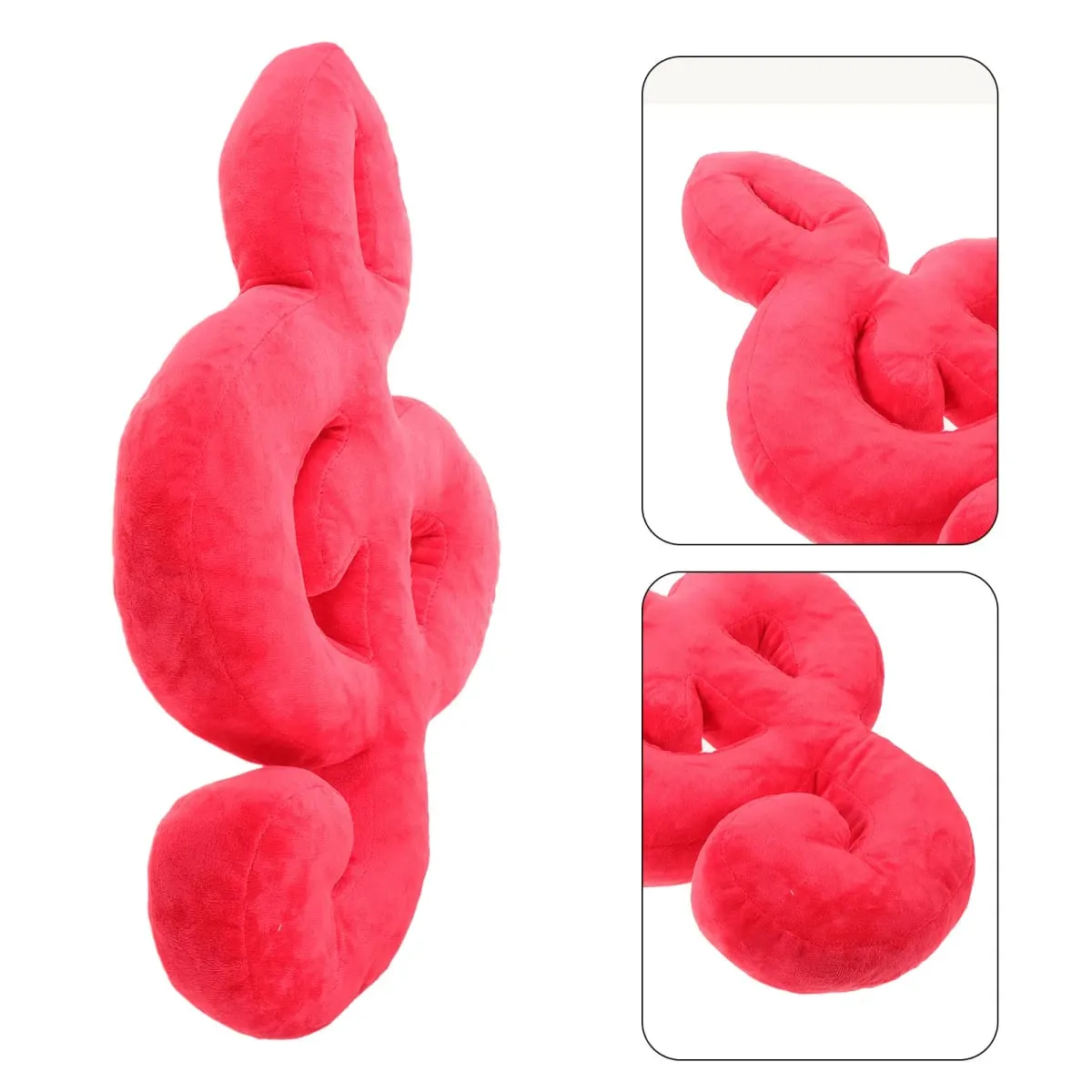 Musical Note Shaped Pillow Cozy Supportive Aesthetic Throw Cushion for Couch Sofa Bed Chair Workspace 20.44x12.97x3.14 Inch Red