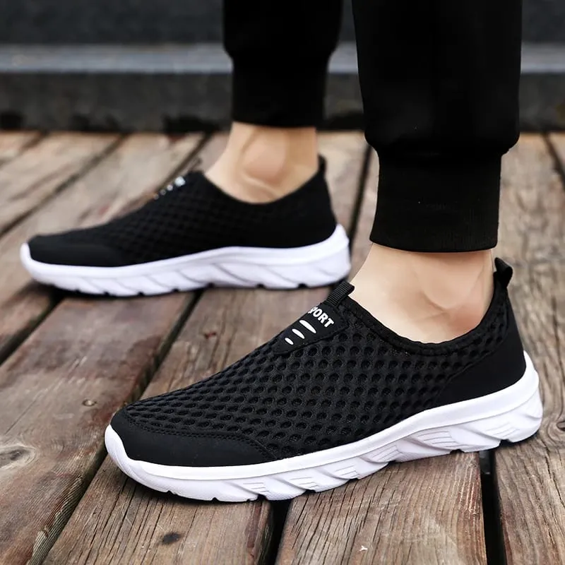 Sapatos casuais masculinos leves respirável deslizamento em tênis casuais masculinos anti-deslizamento sapatos de caminhada ao ar livre tamanho 39-46 — image 4