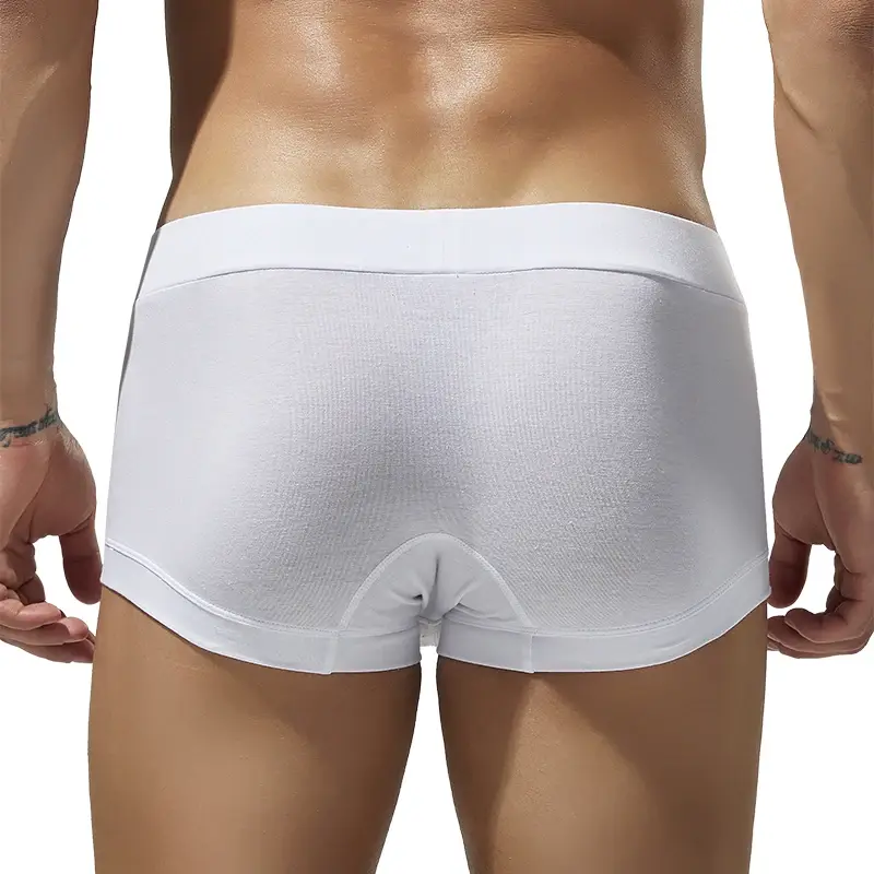 Men's solid color flat underwear, comfortable and breathable, high elasticity flat cut shorts — image 14