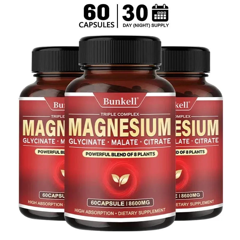 Vysoce vstřebatelný magnesium glycinát malát citrát 100% chelátový bez GMO vegetariánský bezlepkový 8 600 Mg 120 tobolek — image 9