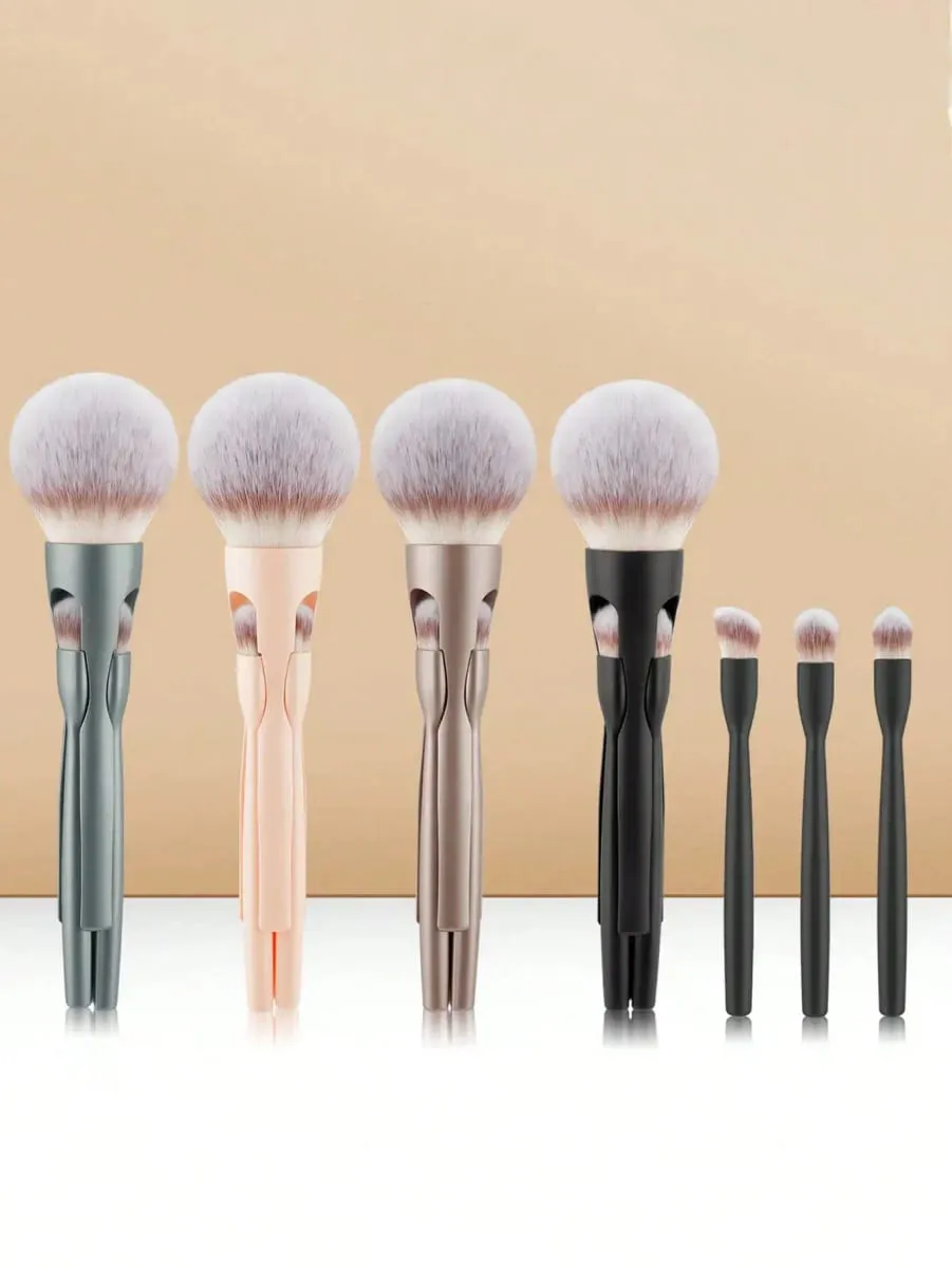 4-Piece Makeup Brush Set Featuring Professional-Grade Brushes Made from High-Quality Synthetic Fibers for a Luxurious Feel. — image 1
