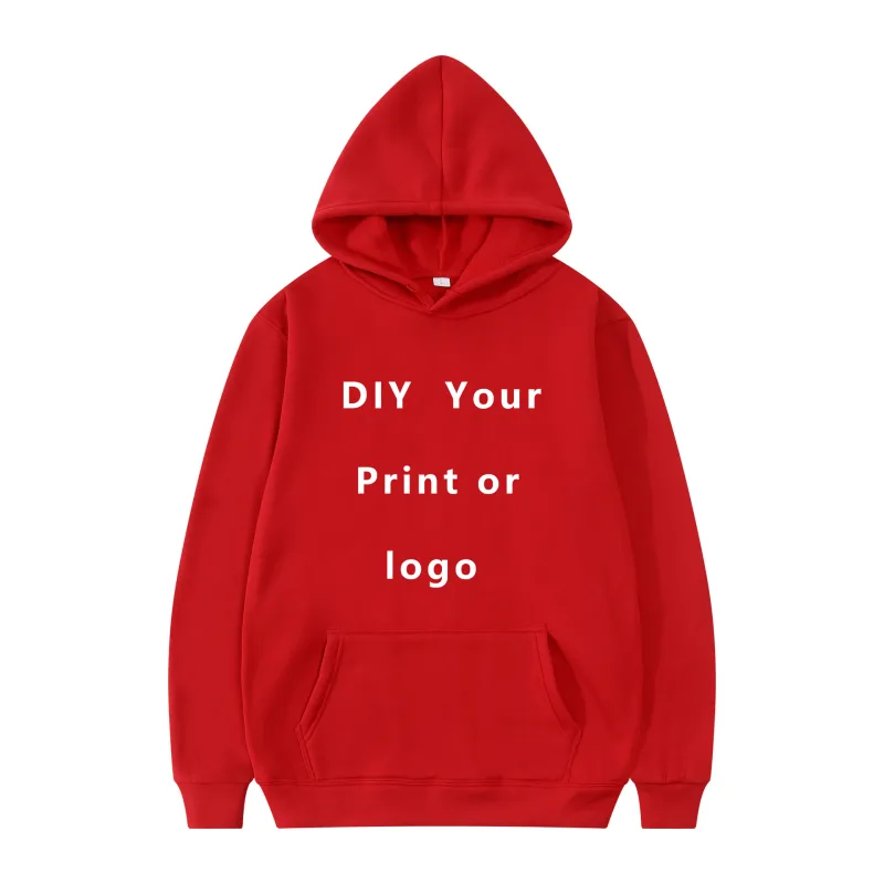 Logo/Gambar Jenama Rekaan Anda Sendiri Disesuaikan Di mana-mana Lelaki Wanita Hoodies DIY Sweatshirt Kasual Hoody Fesyen Baharu — image 16