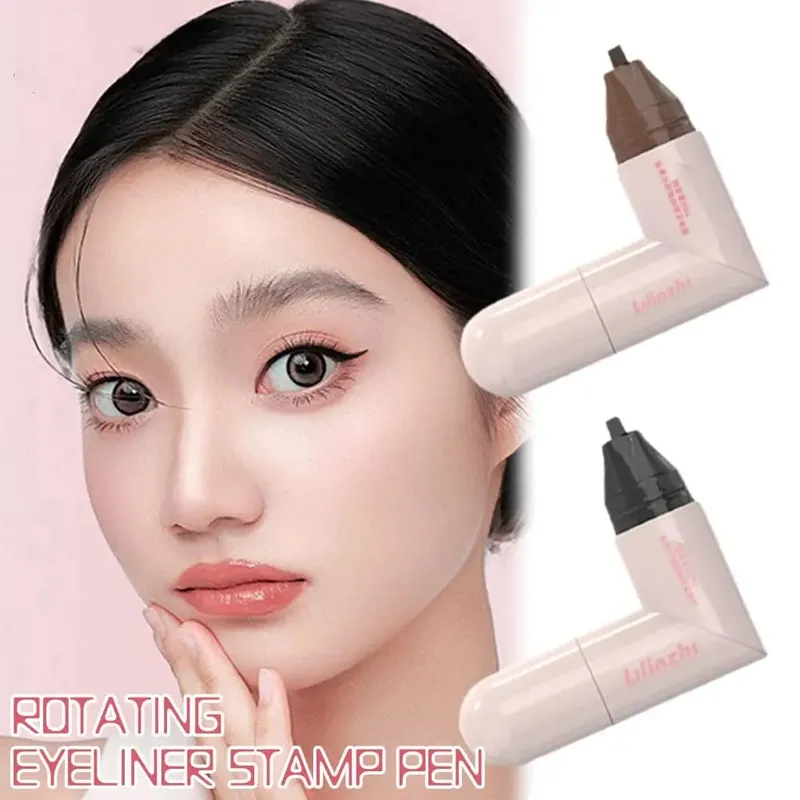 Sello delineador de ojos giratorio DIY, delineador de ojos de doble punta integrado en negro y marrón, plantilla de ala, bolígrafo líquido de larga duración resistente al agua y a prueba de manchas — image 4