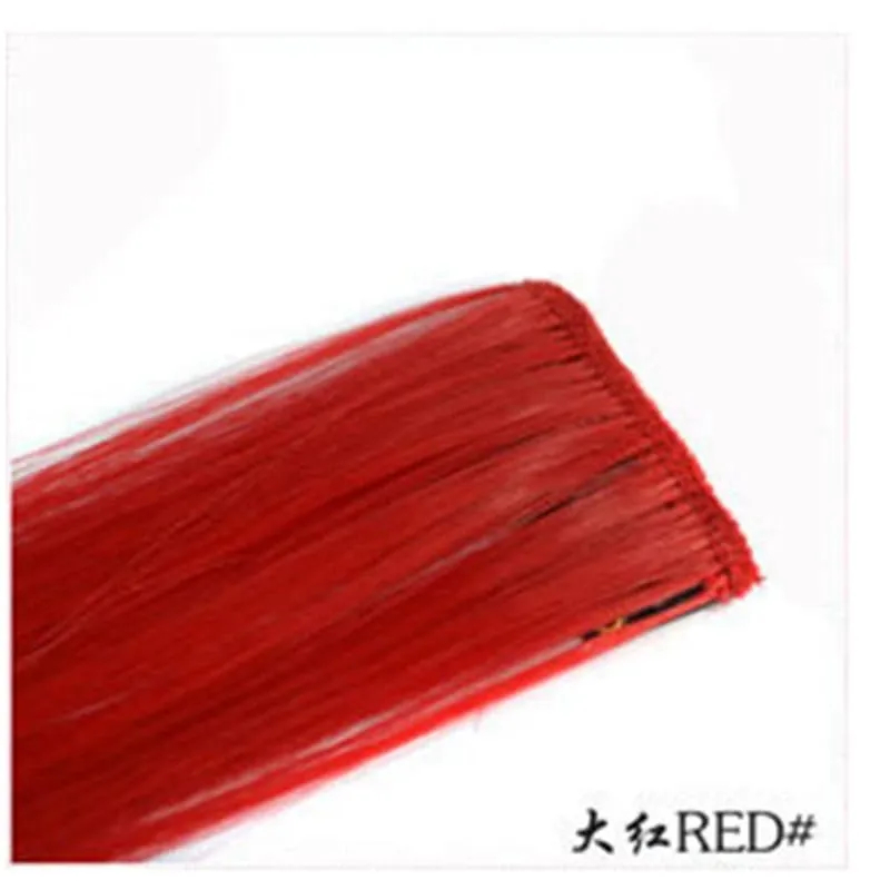 1Pc Ombre Color Clip In Hair Extension Heat Resistant Synthetic Hair Piece Colored Braids Hair Extensions Women Party Cosplay