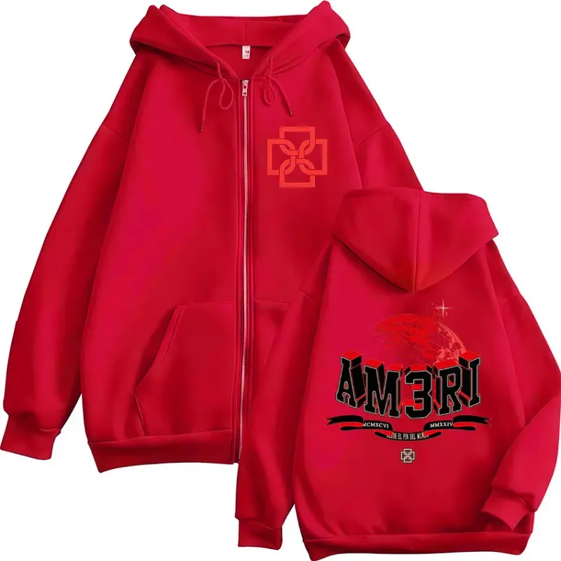 Rapper Duki AM3RI Modo Diablo Zipper Hoodies Men Women Clothing Zip Up Hooded Sweatshirts Fleece Oversized Pullovers Jacket Coat — image 4