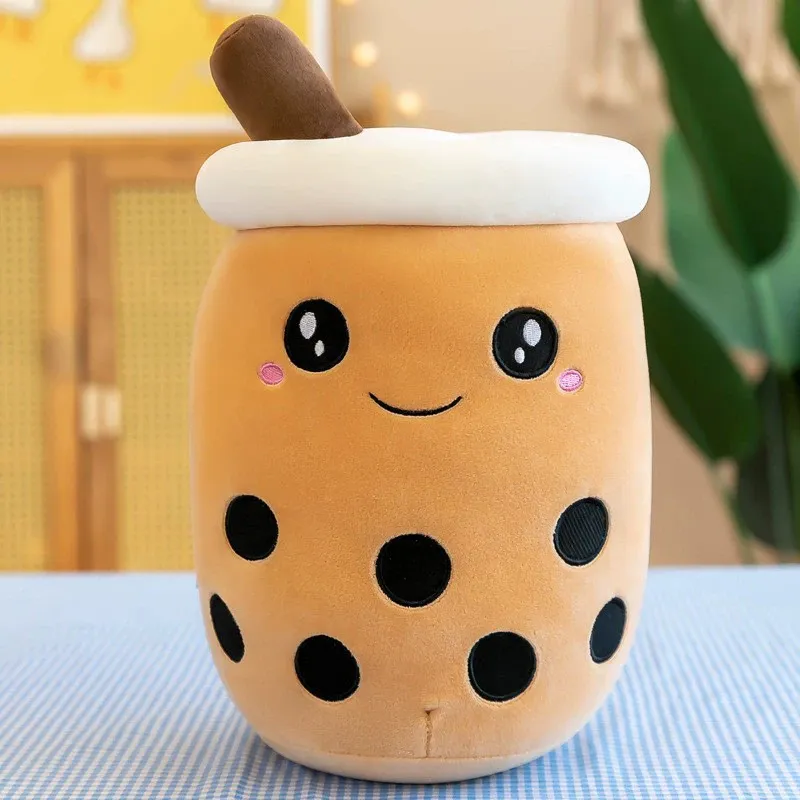Sød udstoppet Boba Plys Bubble Tea Real-life Bubo Mad Mælkekop Plyspude Blød Kawaii Plyslegetøj Gaver til børn Voksen 24CM~ — image 3