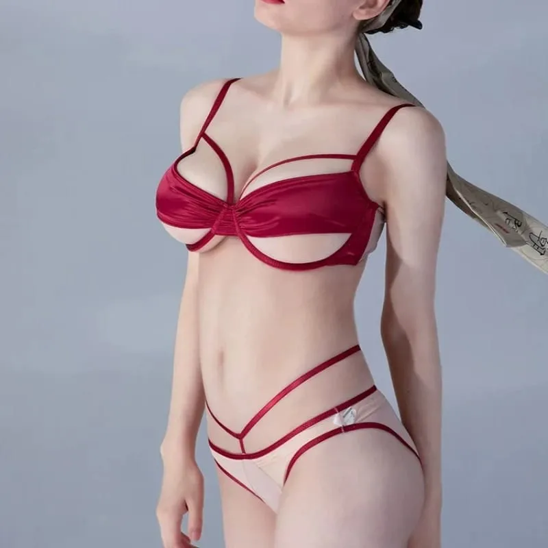 Ladies New Thin Cup Slimming Lingerie Set Soft underwire Push Up Bra Minimizing Effect Gathers Side Bulge Anti Sagging Soft — image 3