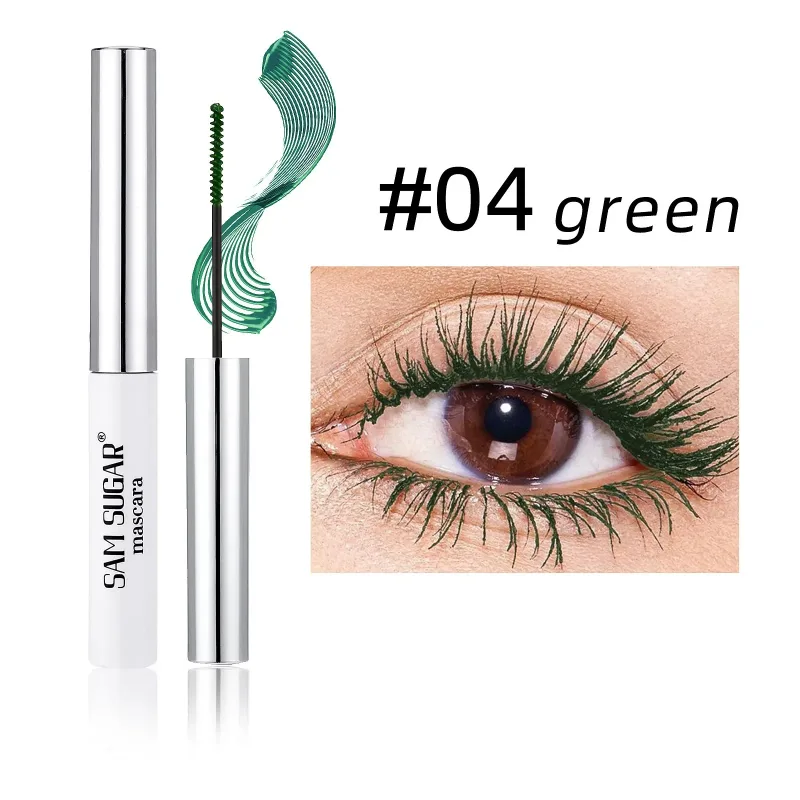 Färgglad Slender Mascara Vattenfast Snabbtorkande Curling Ögonfransar Flerfärgade Fransar Makeup Långvarig Blågrön Kosmetika — image 11