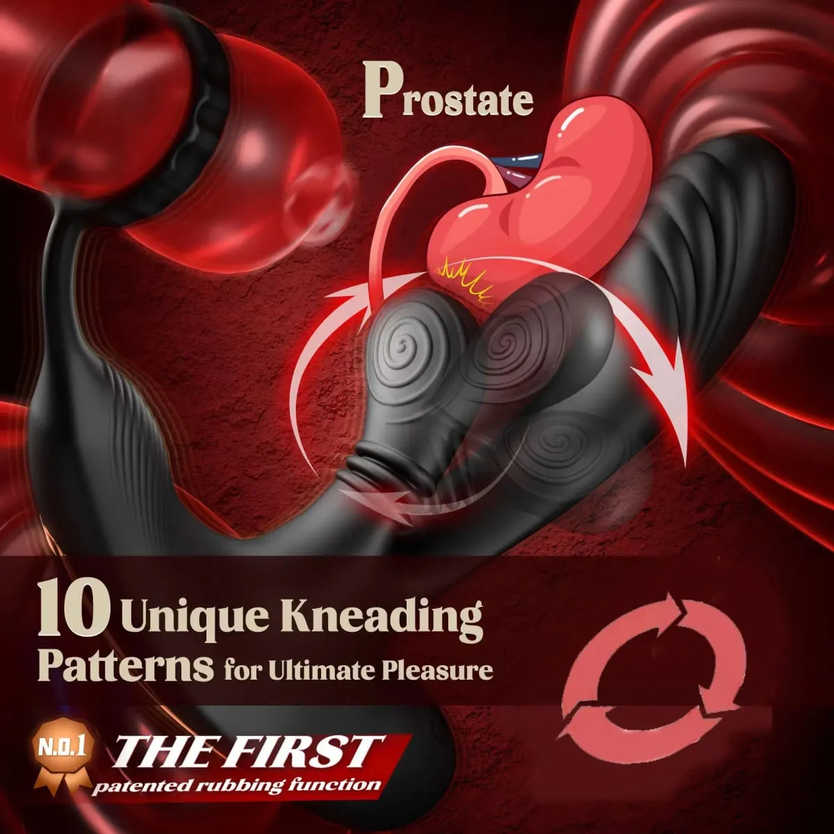 Vibrador anal circular 360 °, massageador de próstata masculino com anel peniano 3 em 1, vibradores em forma de l, brinquedo sexual adulto para gays — image 2
