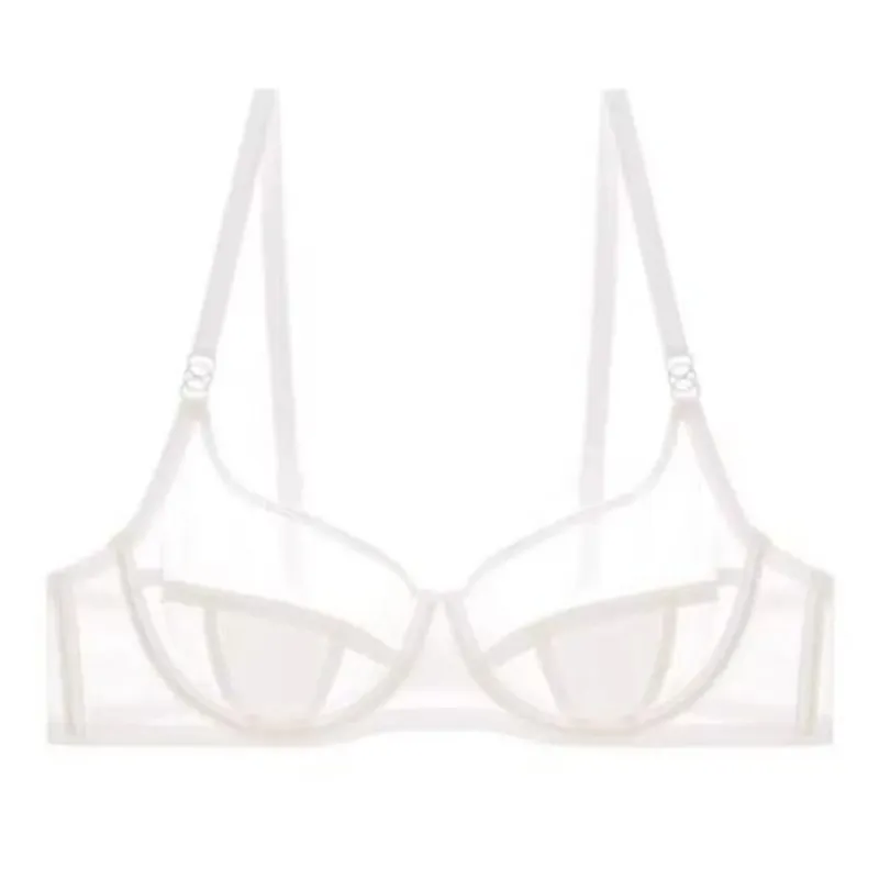 Sexy French Ultra Thin Lace Bra Panties Set Big Breast Minimizer Push‑Up Anti Sagging Women Fashion Lingerie Brassiere Underwear