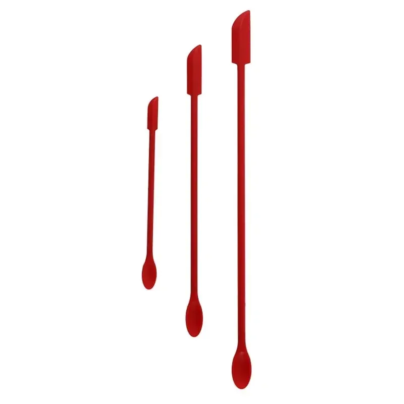 Cosmetic Bottle Silicone Mini Scraper 3-Piece Set Double-End Spatula for Baking Jam and Cream — image 12