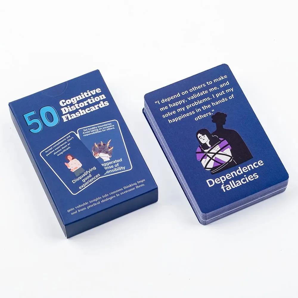 50pcs Mental Wellness Flashcards Game Cognitive Distortion Thinking Traps Coping Skills Emotional Regulation Board Game — image 1