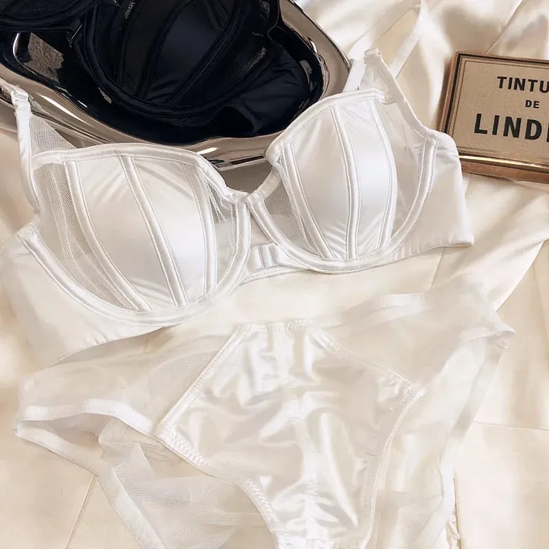 Summer Lace Thin Cup Women Underwear Front Buckle Push Up Bra Set Adjustable Strap Brassiere Beautiful Back Lingerie — image 7