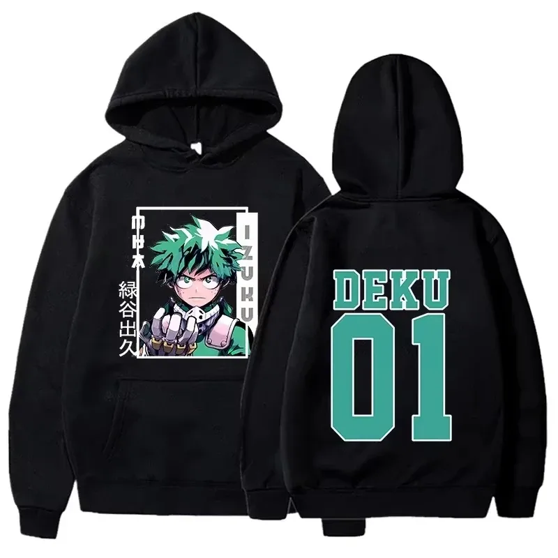 Meu herói academia moletom com capuz deku anime streetwear impressão gráfica unissex masculino feminino oversized casual moletom manga longa — image 3