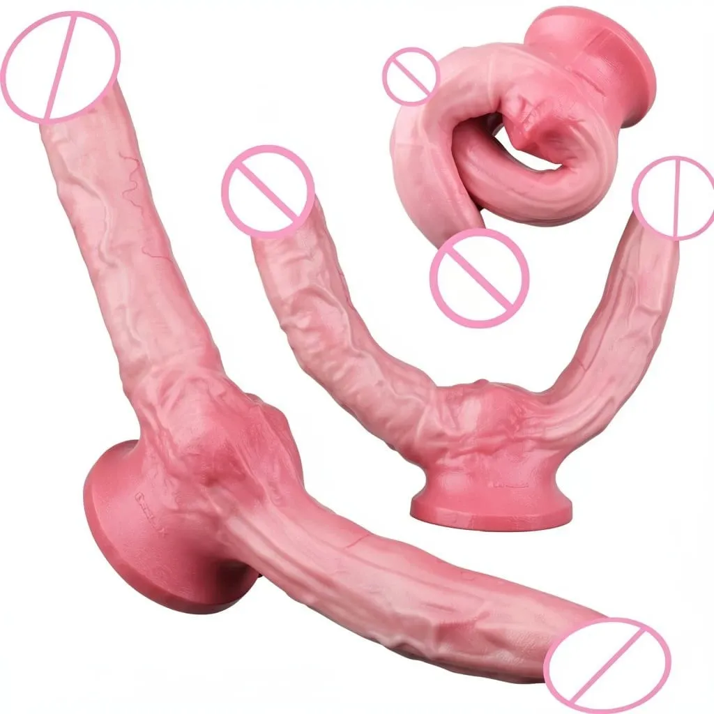 47cm Makatotohanang Mahabang Dildos Double Head Anal Vaginal Stimulator Sex Toy na May Sucker Para sa Lesbian Couples Gay Men Adult Tools — image 1