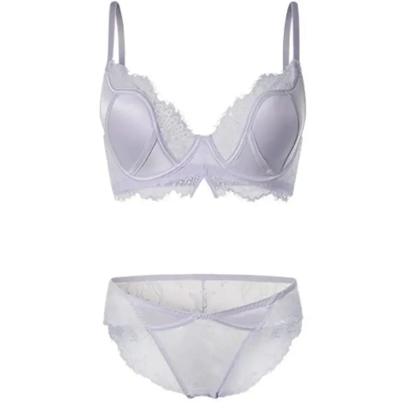 Push Up Bra Women Sexy French Lace Minimizer Full Coverage Wireless Thin Anti Sagging Comfort Support Lingerie S-XL
