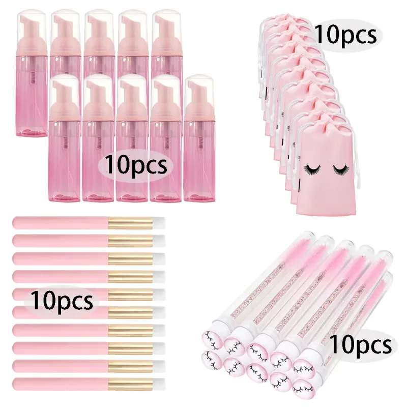 20/40Pcs 60ml 플라스틱 리필 가능 누출 방지 빈 폼 펌프 병 래쉬 샴푸 키트 여행 비누 디스펜서 페이스 워시 메이크업 도구