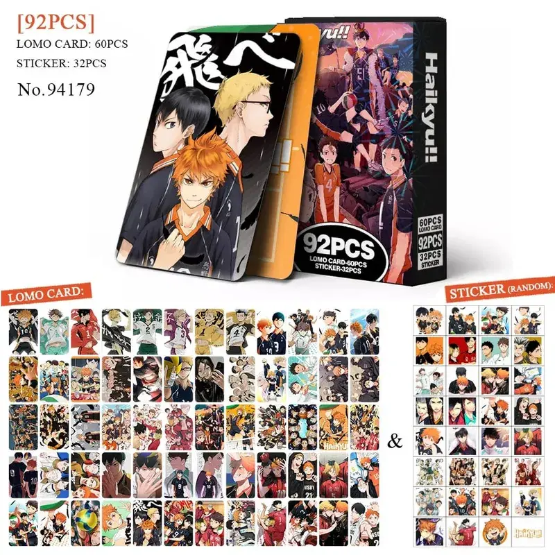 Tarjeta postal de Anime Attack on Titan Lomo, juguete Haikyuu boticario diarios Honkai Star Rail, tarjetas de colección con pegatinas de regalo — image 17