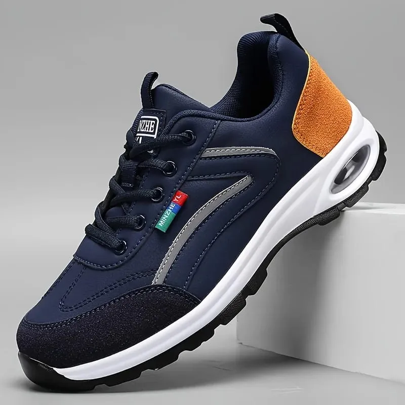 Men's Trendy Sports Shoes Lightweight Breathable Modern Non Slip Shoes Suede Detailing Outdoor Stylish Daily Wear Men Sneakers — image 1