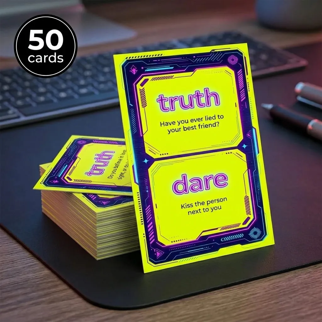 50 PCS Funny Truth or Dare Challenge Cards Adult Friends Night Out Tabletop Games Autumn Winter Halloween Christmas Essentials