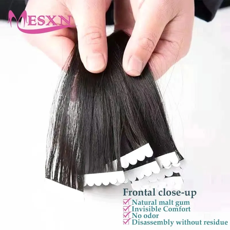 Mini Tape In Human Hair Extensions Real Natural Hair Extension Straight 16"-26" Black Brown Blonde Invisible Tape In For Salon — image 3