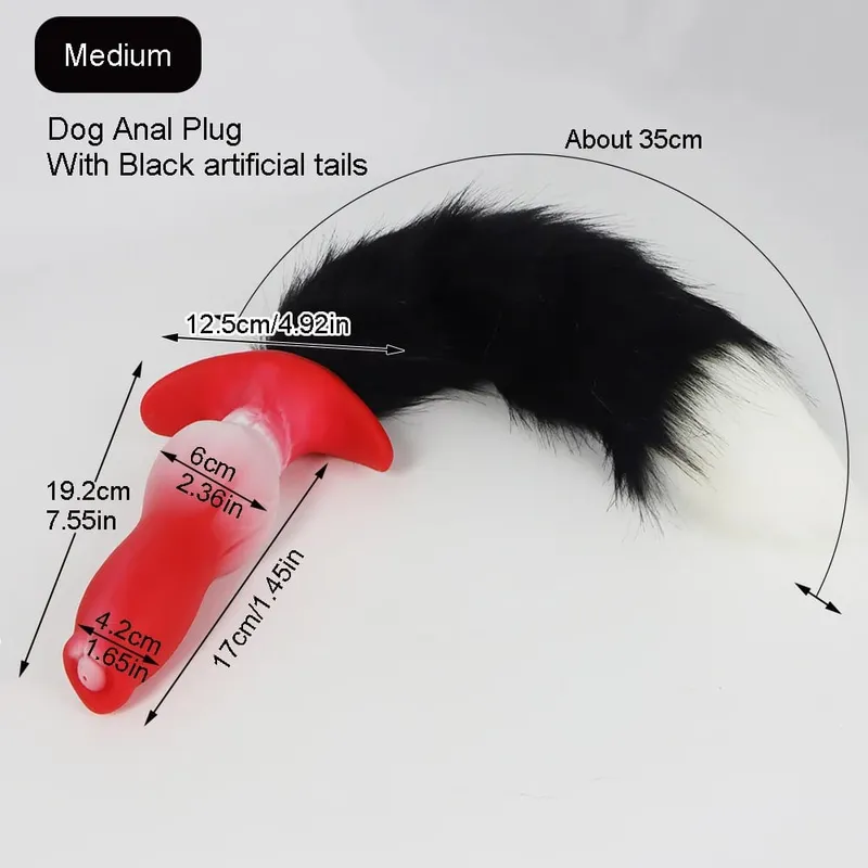 Anal Plug na may Tail BDSM Adult Sex Game Cosplay 18+ Anal Dildo para sa Babae Mga Lalaki Silicone Soft Butt Plug Gay Sex Toys para sa Party BDSM — image 11