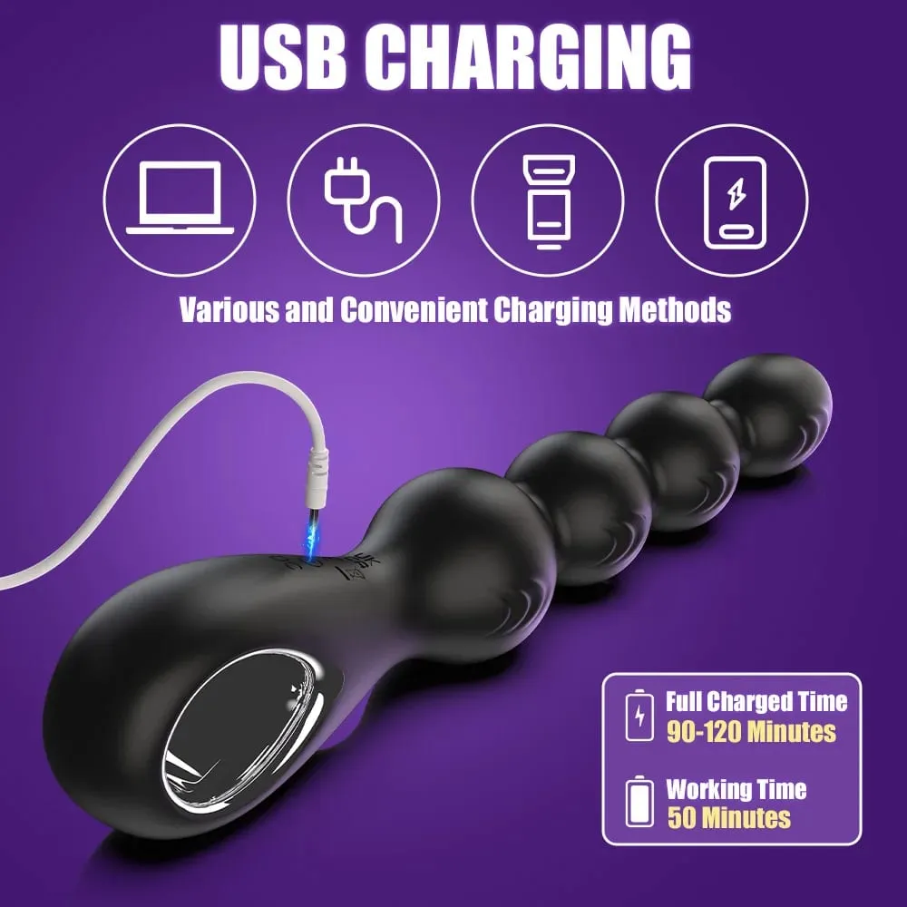 Vibrating Anal Beads Butt Plug Vibrator 360° Rotation Male Prostate Massager Anal Plug Stimulator Sex Toys for Women Men — image 4