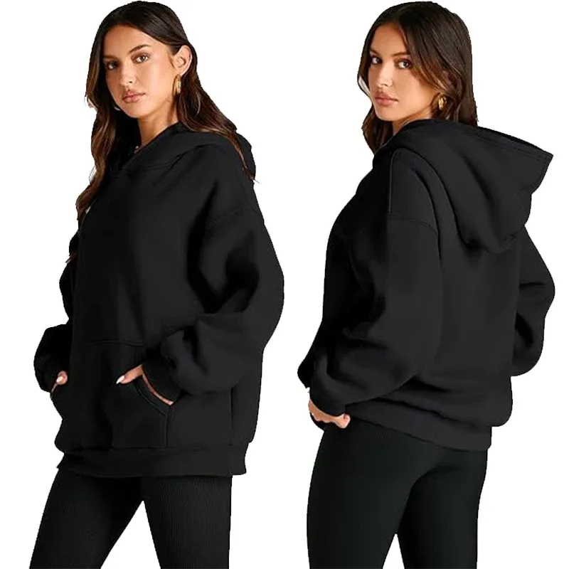 Gör-det-själv-design Oversize-huvtröjor Dammode Skräddarsytt tryckt lös långärmad axel Drop Cuff Sweathsirts Pullovers Sudadera — image 4