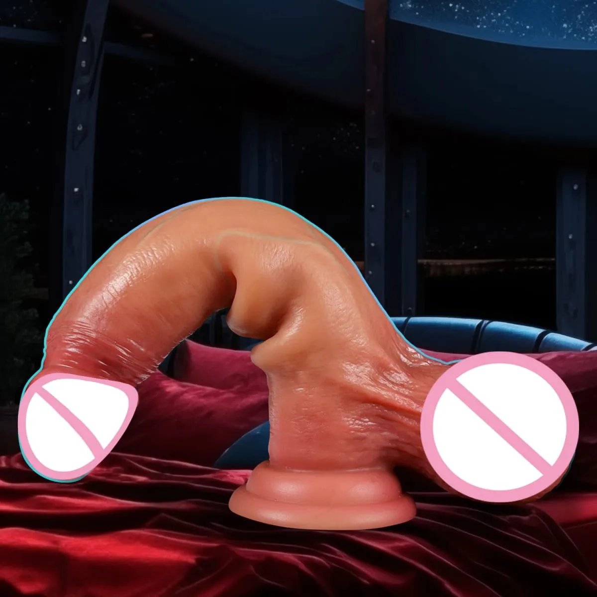 Skin Sliding Foreskin Dildo na may Real Testicles strapon Makatotohanang Dildos para sa Babae Mga Lalaki Lesbian Anal Dick Pang-adultong Sex Toys Penis 18 — image 3