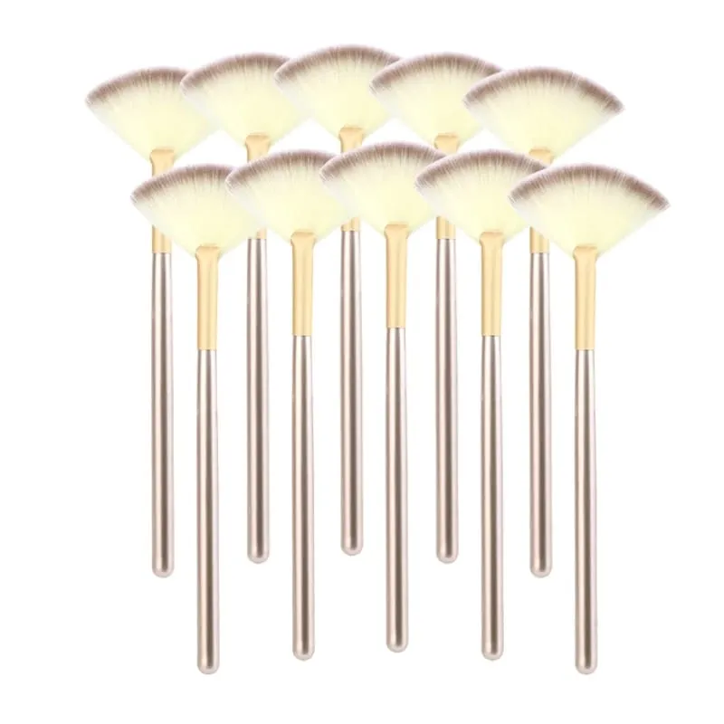 10/20/50PCS Multi-purpose Fan Shaped Brush Soft Highlighter Blusher Contour Loose Powder Brush Facial Mask Brush Beauty Tools — image 7