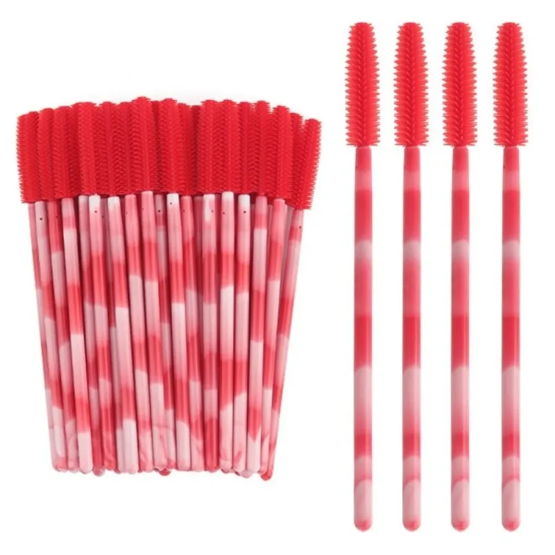 50Pcs Disposable Eyelash Brushes Silicone Makeup Tools Mascara Wand Applicator Rainbow Color Microbrush Eyebrow Comb Girl — image 12