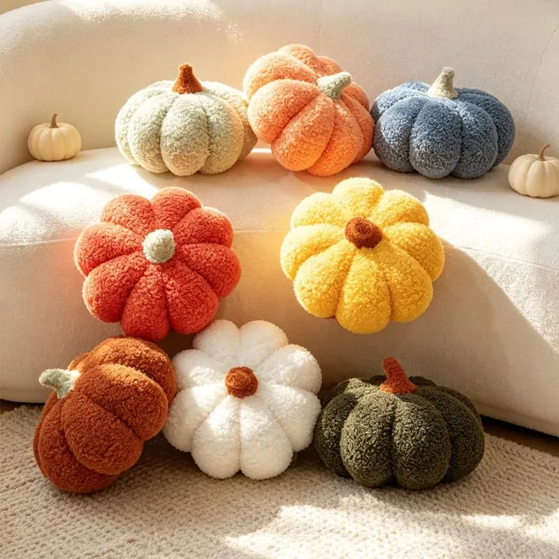 Multicolor Pumpkin Plush Pillow Soft Stuffed Pumpkin Cushion Home Decoration Cute Plush Toy Halloween Gift Bedside Bed Cushion — image 3