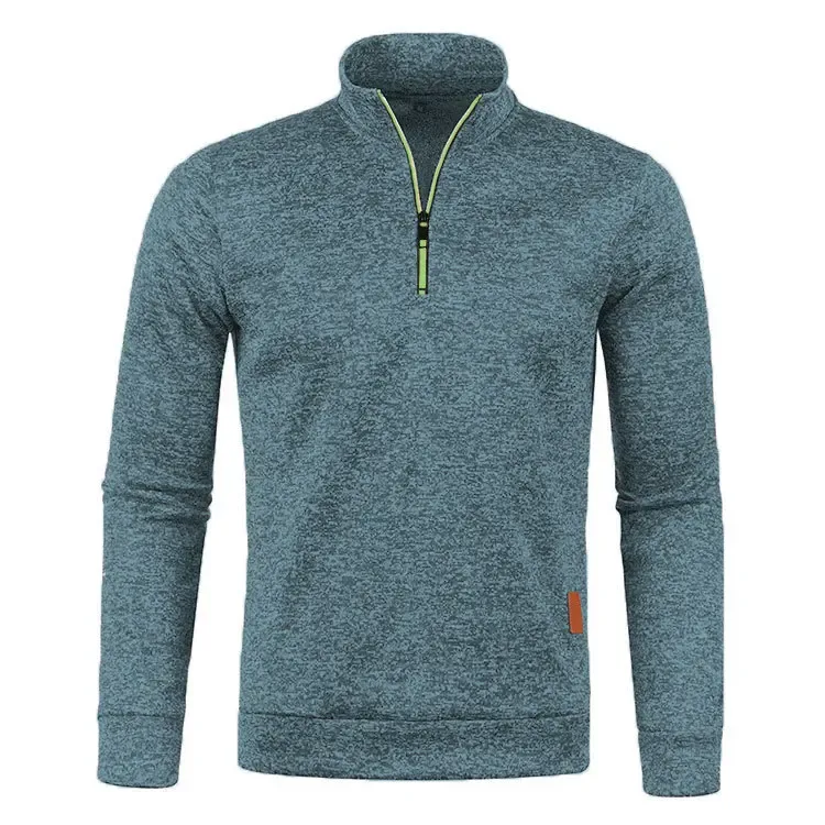 Men's Knitted Sweatshirts Casual Thicker Half Zip Pullovers For Male Hoody Man Solid Color Turtleneck Sweater Coats BSD-ZW118 — image 11