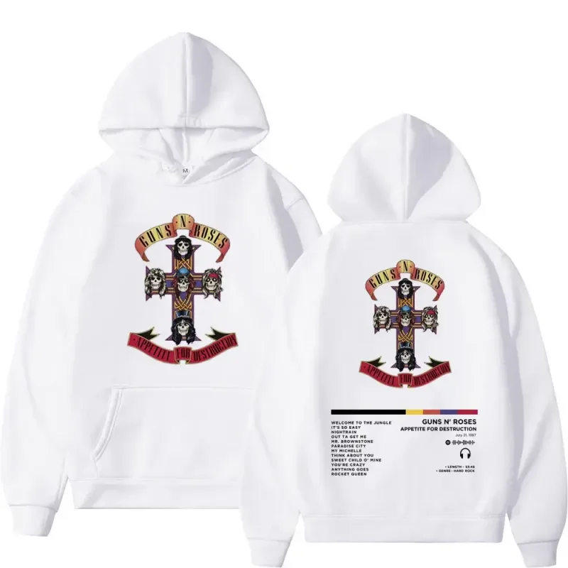 2026 Men's and Women's Guns N Roses Printed Hooded Sweatshirts Guns N Roses Unisex Clothing Printed Rock Hip-hop Gothic Fashion — image 20