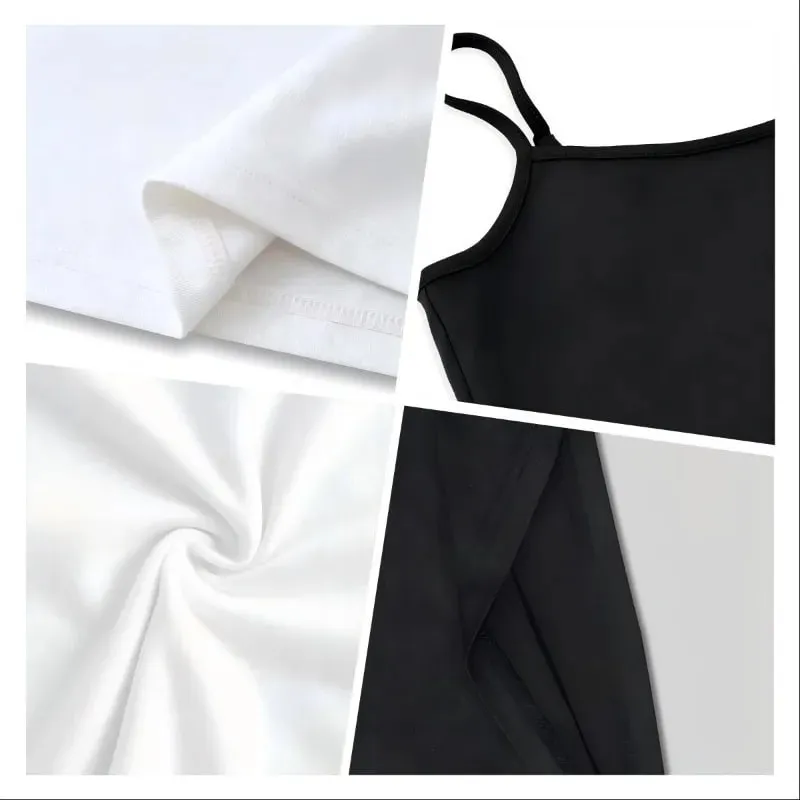 Women's Casual Cherry Print Black Cropped Camisole Top Summer Back To School Women Clothes Tank Top Women Gothic