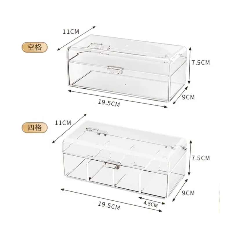 Stackable Acrylic Makeup Brushes Storage Box with Lid Clear Makeup Sponges Organizer Dustproof Cosmetic Tools Puff Storage Case — image 2