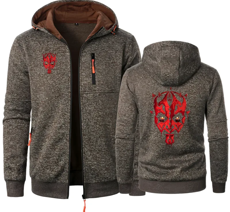 Moletom com capuz masculino do filme DarthES MaulED Skull Starwar-Stars Warly Jacquard com capuz de lã masculino pulôver — image 5