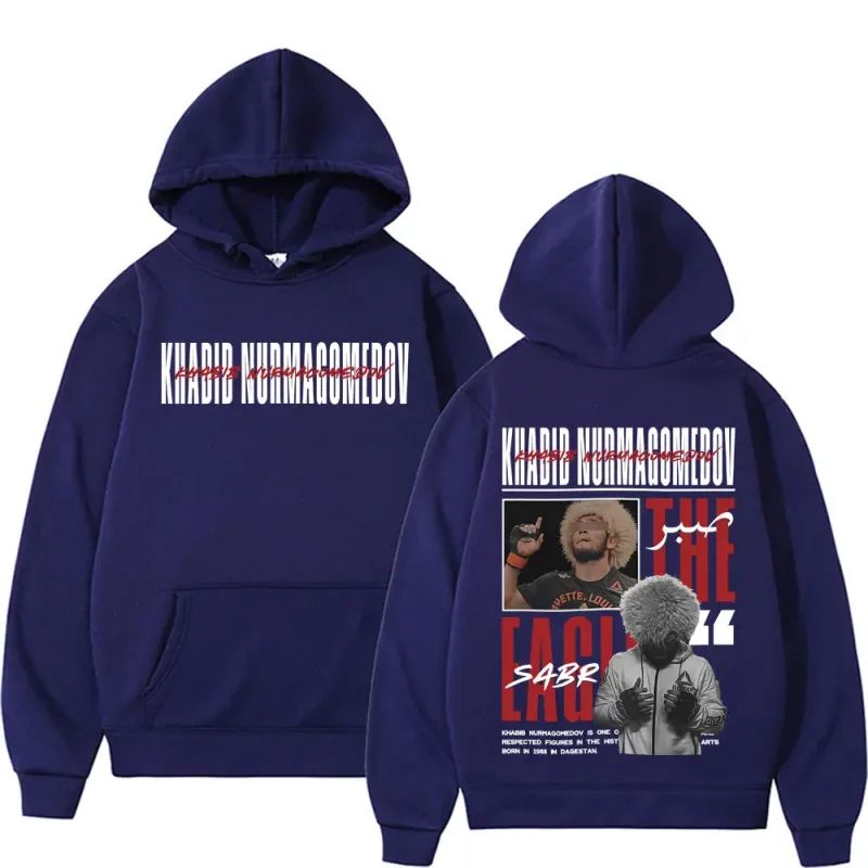 Khabib Nurmagomedov THE EAGLE Retro Hoodies Men Women Fashion Gothic Long Sleeve Pullovers Casual High Quality Hooded Sweatshirt — image 4