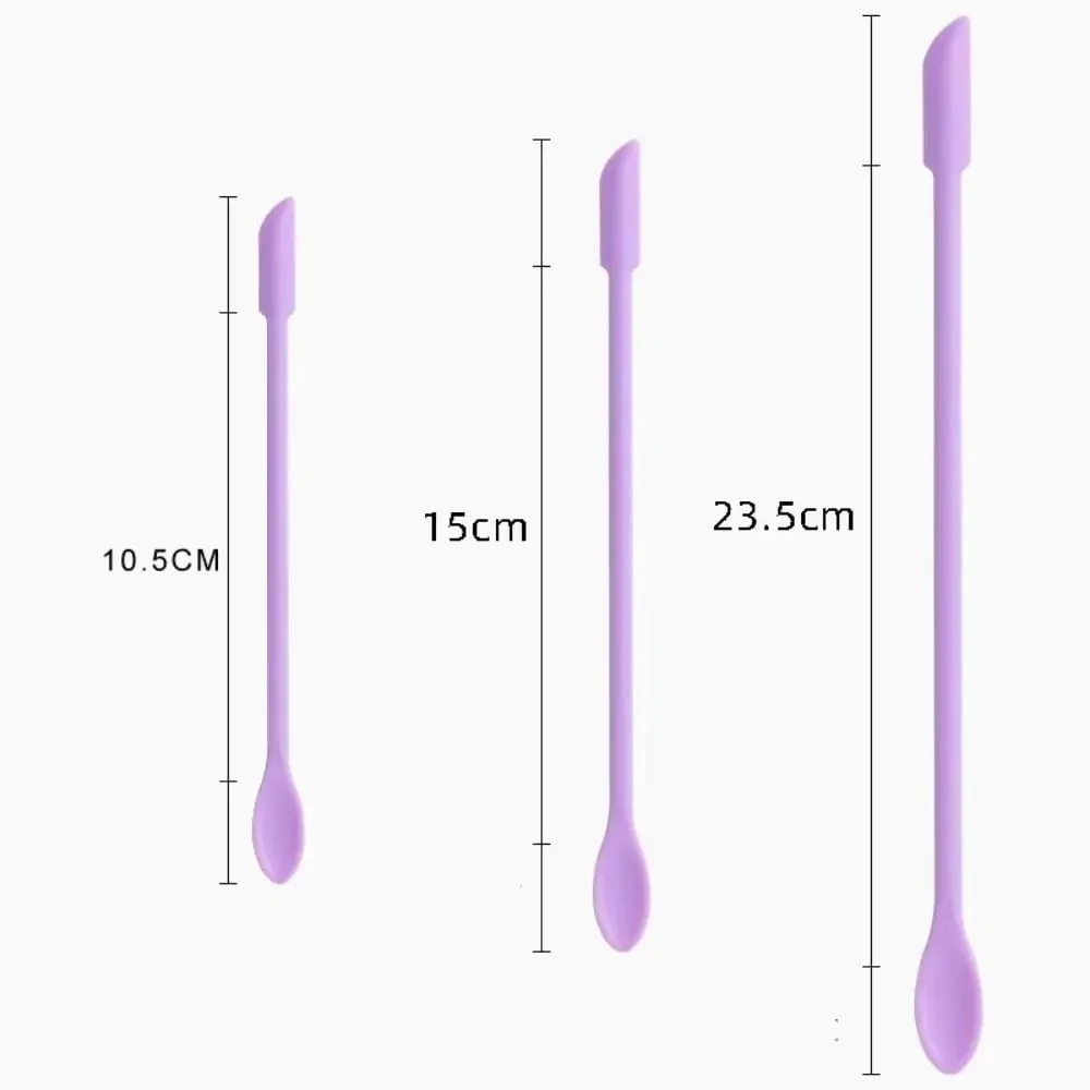 3pcs Portable Mini Silicone Scraper Double-head Lengthened Face Mask Brush Soft Jam Scraping Spoons Makeup Brushes Set — image 6